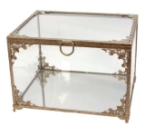 Antique silver glass mirror chest
