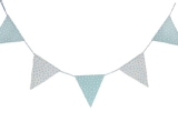 Blue and white fabric polka dot bunting