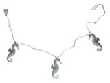Blue distressed metal seahorse garland