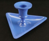 Blue gloss metal triangle candlestick