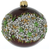Bronze coloured bauble with colorful glitters