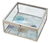 Butterfly and allium glass square keepsake box