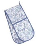 Country Blue Fabric double oven glove