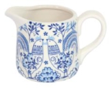 Country blue/white hen ceramic jug small
