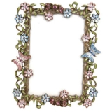 Diamante enamel butterfly picture frame