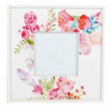 Floral watercolour Square wood frame 