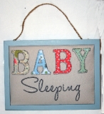Gisela Graham Vintage fabric baby sleeping padded sign