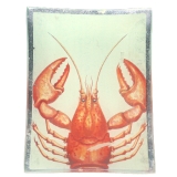 Glass lobster print rest decorative plate
