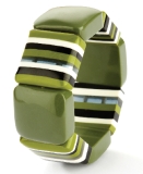 Green squares with white black stripes bracelet