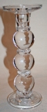 Clear glass ball candlestick lrge 22 cm