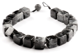 Large cube necklace black & white marble