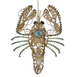 Metal jeweled lobster orn