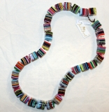 Multi coloured stripe cube necklace