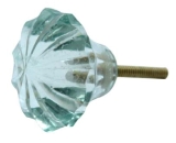 Pale green crystal faceted knob