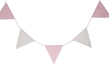 Pink and white fabric polka dot bunting