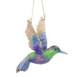 Purple/green hummingbird resin de