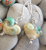 Sand and sea heart earrings