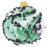 Turquoise & white swirl bauble 80mm