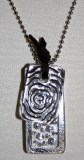 Wild Rose silver/black pendant on chain