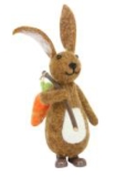 Wool mix brown bunny w carrot